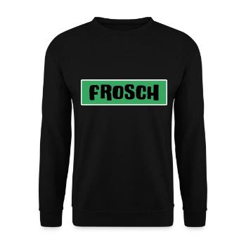 Frosch froschgrüner Froschkönig Prinz-Frosch - Unisex Pullover - Schwarz - Vorne - Alina (178cm) & Michal (187cm)
