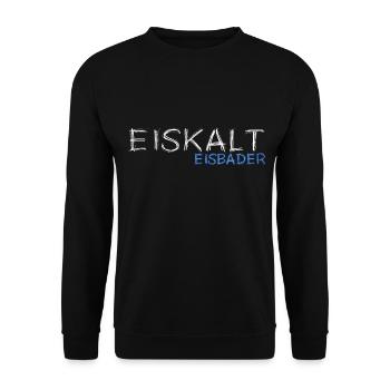 eiskalter Eisbader Winterschwimmen im Eisbad - Unisex Pullover - Schwarz - Vorne - Alina (178cm) & Michal (187cm)