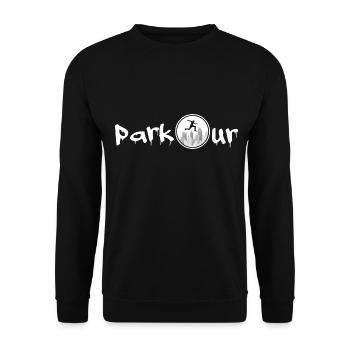 Freerunning Parkour Walljump « Full Send » - Sweat-shirt Unisexe - noir - Devant - Alina (178cm) & Michal (187cm)