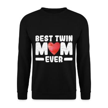 Best Twin Mom ever Design für eine Mutter von - Unisex Pullover - Schwarz - Vorne - Alina (178cm) & Michal (187cm)