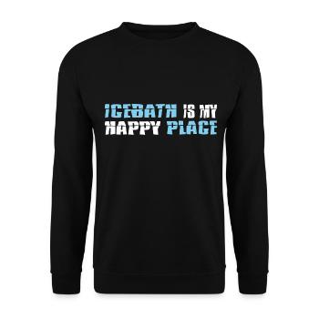Bain de glace nageurs d’hiver « Bain de glace endroit heureux » - Sweat-shirt Unisexe - noir - Devant - Alina (178cm) & Michal (187cm)