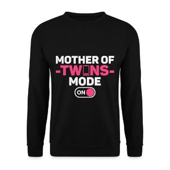 Mutter von Zwillingen Mode On Design für eine - Unisex Pullover - Schwarz - Vorne - Alina (178cm) & Michal (187cm)