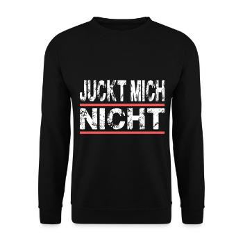 Juckt Mich Nicht für Männer und Fauen - Unisex Pullover - Schwarz - Vorne - Alina (178cm) & Michal (187cm)