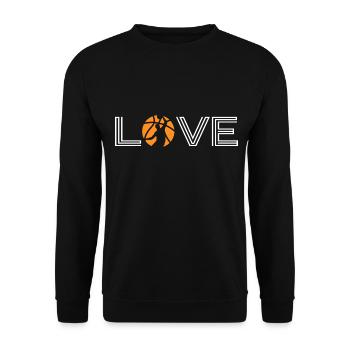 basket-ball « love-basketball » jeu de basket-ball dunk - Sweat-shirt Unisexe - noir - Devant - Alina (178cm) & Michal (187cm)
