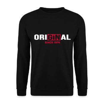1976 Birthday anniversary Original Gin - Unisex Sweatshirt - black - Front - Alina (178cm) & Michal (187cm)