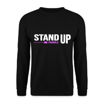 stand up paddle SUP Paddel Motivation Stand Up - Unisex Pullover - Schwarz - Vorne - Alina (178cm) & Michal (187cm)