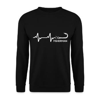 Angler Fishing License Fishing Season - Unisex Sweatshirt - black - Front - Alina (178cm) & Michal (187cm)