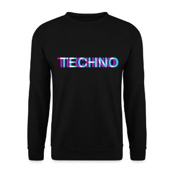 Techno Rave Electro Musik Trance House Festival - Unisex Pullover - Schwarz - Vorne - Alina (178cm) & Michal (187cm)
