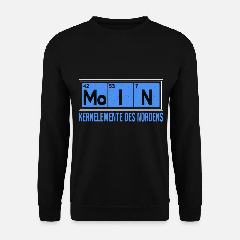 Moin Kernelemente des Nordens Geschenk Norddeutsch - Unisex Pullover - Schwarz