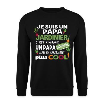 Papa Jardinier Jardinage Retraité Potager Retraite - Sweat-shirt Unisexe - noir - Devant - Alina (178cm) & Michal (187cm)