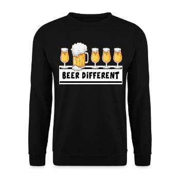 beer beer tent toast "beer different" - Unisex Sweatshirt - black - Front - Alina (178cm) & Michal (187cm)