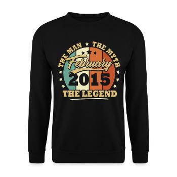 Février 2015, 8 Ans Anniversaire garçons et filles - Sweat-shirt Unisexe - noir - Devant - Alina (178cm) & Michal (187cm)