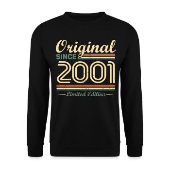Original 2001 Vintage cadeau d'Anniversaire Rétro - Sweat-shirt Unisexe - noir - Devant - Alina (178cm) & Michal (187cm)