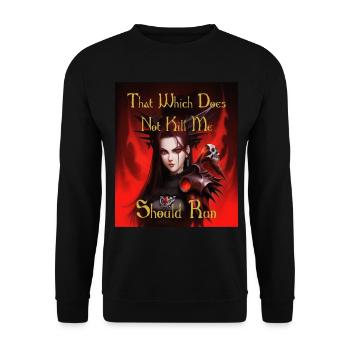 That which does not kill me, should run - Unisex Sweatshirt - black - Front - Alina (178cm) & Michal (187cm)