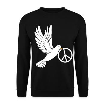 Dove of peace with peace sign - Unisex Sweatshirt - black - Front - Alina (178cm) & Michal (187cm)