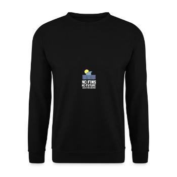 No Fins No Future Safe Sharks - Unisex Pullover - Schwarz - Vorne - Alina (178cm) & Michal (187cm)