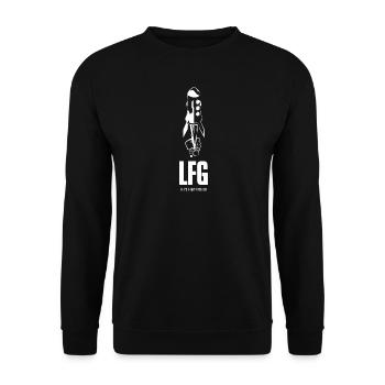 THE LFG – LET’S F@#?ING GO – white - Unisex Pullover - Schwarz - Vorne - Alina (178cm) & Michal (187cm)