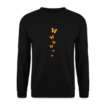 schmetterlinge - Unisex Pullover - Schwarz - Vorne - Alina (178cm) & Michal (187cm)