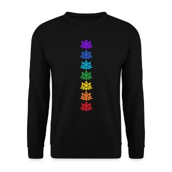 Lotus Chakren Yoga Chakra Lotus Fleur de Lotus - Sweat-shirt Unisexe - noir - Devant - Alina (178cm) & Michal (187cm)