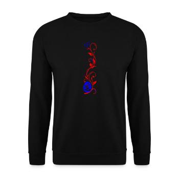 Flower vine with Easter egg and Easter bunny - Unisex Sweatshirt - black - Front - Alina (178cm) & Michal (187cm)