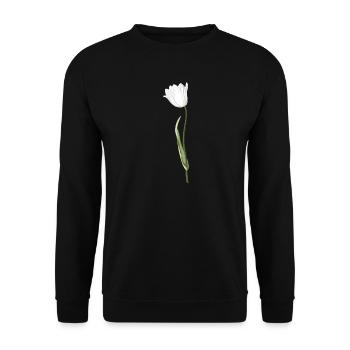 Élégant motif floral en blanc - Sweat-shirt Unisexe - noir - Devant - Alina (178cm) & Michal (187cm)