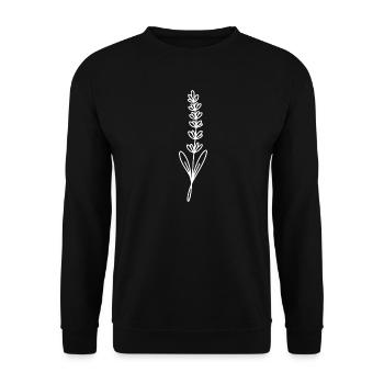 Lavender Line Art Bouquet - Unisex Sweatshirt - black - Front - Alina (178cm) & Michal (187cm)