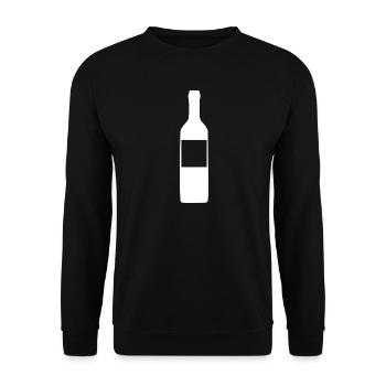 Weinflasche personalisierbar Wein Geschenk Textur - Unisex Pullover - Schwarz - Vorne - Alina (178cm) & Michal (187cm)