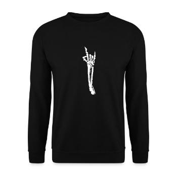 Devil's Horn Skeleton - Unisex Sweatshirt - black - Front - Alina (178cm) & Michal (187cm)