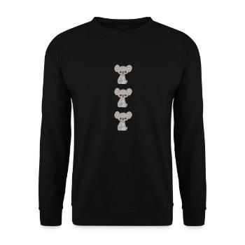koala dreifach - Unisex Pullover - Schwarz - Vorne - Alina (178cm) & Michal (187cm)