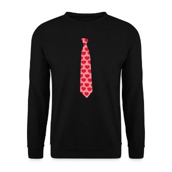 Cravate cœur - Sweat-shirt Unisexe - noir - Devant - Alina (178cm) & Michal (187cm)