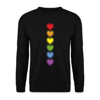 Cœurs arc-en-ciel d’amour LGBT - Sweat-shirt Unisexe - noir - Devant - Alina (178cm) & Michal (187cm)