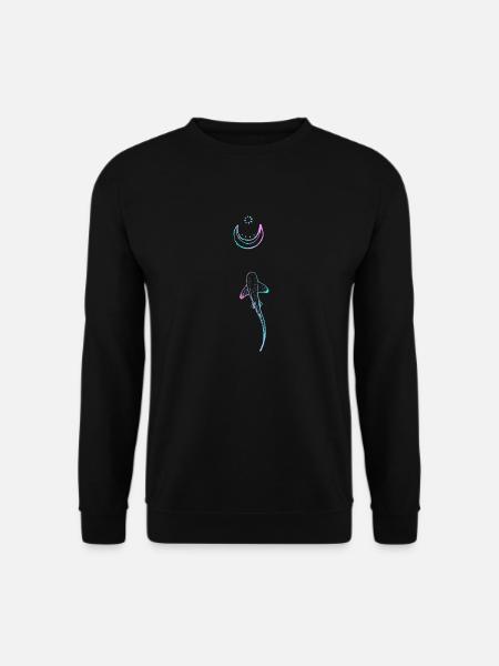 Maori Shark Moon Tattoo - Gift Idea - Unisex Pullover - Schwarz