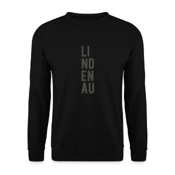 Leipzig Lindenau Schriftzug Spruch - Unisex Pullover - Schwarz - Vorne - Alina (178cm) & Michal (187cm)