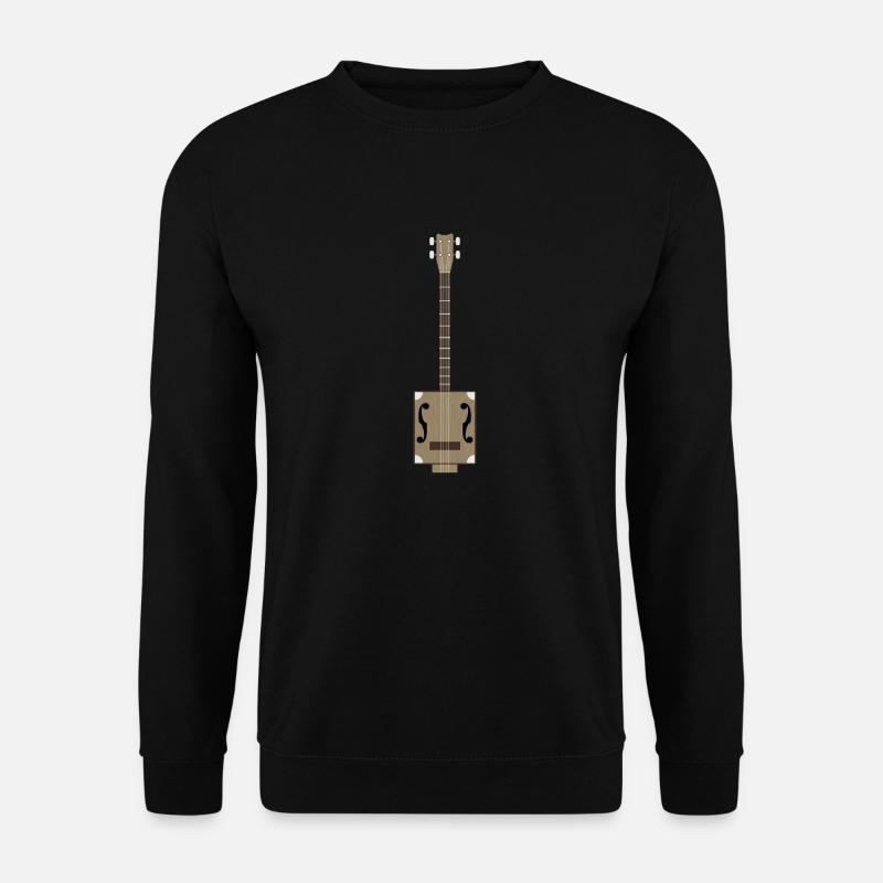 Zigarrenkisten-Gitarre - Unisex Pullover - Schwarz