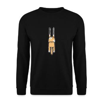 Scratching cat - Unisex Sweatshirt - black - Front - Alina (178cm) & Michal (187cm)