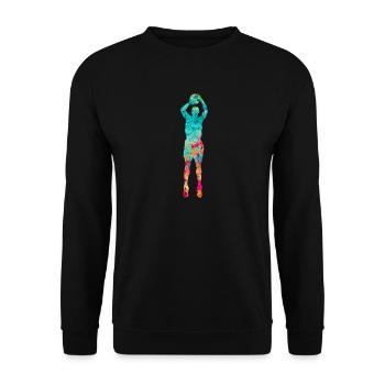 Basketball Player - Pop Art - Unisex Sweatshirt - black - Front - Alina (178cm) & Michal (187cm)