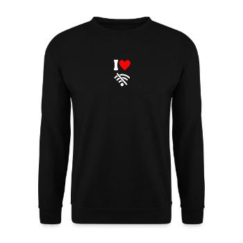 I love Offline - Digital Detox ohne Wifi wlan - Unisex Pullover - Schwarz - Vorne - Alina (178cm) & Michal (187cm)