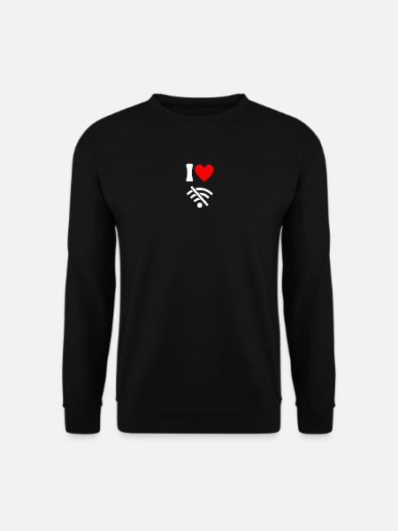 I love Offline - Digital Detox ohne Wifi wlan - Unisex Pullover - Schwarz