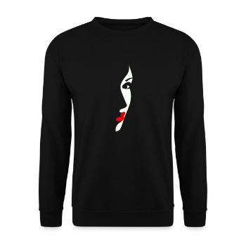 Beautiful female paint fashion colorful woman art - Unisex Sweatshirt - black - Front - Alina (178cm) & Michal (187cm)