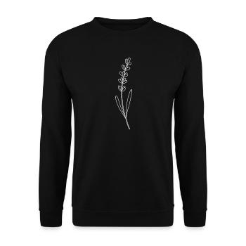 Lavender Line Drawing - Unisex Sweatshirt - black - Front - Alina (178cm) & Michal (187cm)
