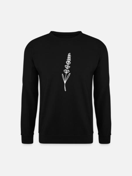 Lavender Line Art on Black - Unisex Sweatshirt - black