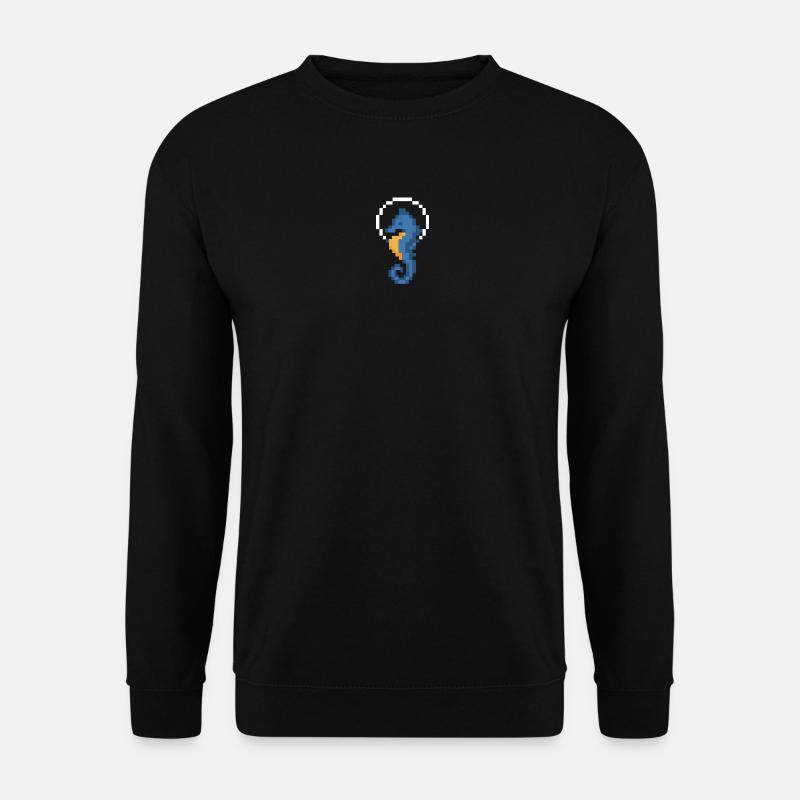 Seahorse Pixel Blue - Unisex Sweatshirt - black