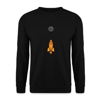 Bitcoin Rocket - Unisex Sweatshirt - black - Front - Alina (178cm) & Michal (187cm)