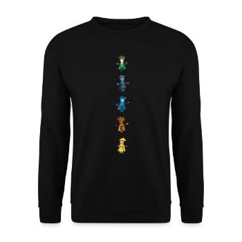 Gooder Chakren- Die Hüter von Orbis - Unisex Pullover - Schwarz - Vorne - Alina (178cm) & Michal (187cm)