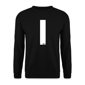 NOIA17 Streetwear mit weissem Balken - Unisex Pullover - Schwarz - Vorne - Alina (178cm) & Michal (187cm)