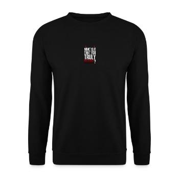 Truly Desire Question Tee - Unisex Sweatshirt - black - Front - Alina (178cm) & Michal (187cm)