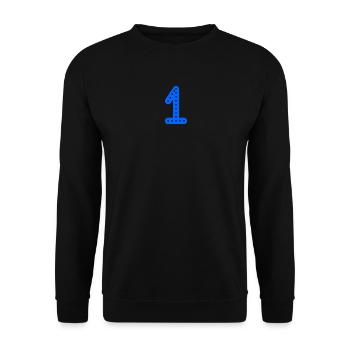 1. 1 Jahr. 1. JAHRESTAG. 1-JÄHRIGES JUBILÄUM - Unisex Pullover - Schwarz - Vorne - Alina (178cm) & Michal (187cm)