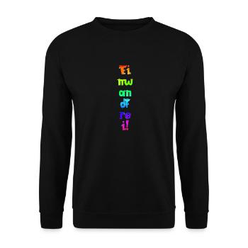 Einwandfrei | Perfekt | Vorbildlich | Spruch - Unisex Pullover - Schwarz - Vorne - Alina (178cm) & Michal (187cm)
