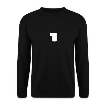 1. 1 JAHR. 1-JÄHRIGES JUBILÄUM. GEBURTSTAG 1 JAHR - Unisex Pullover - Schwarz - Vorne - Alina (178cm) & Michal (187cm)