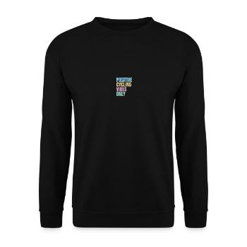 positive cycling vibes only - Unisex Sweatshirt - black - Front - Alina (178cm) & Michal (187cm)